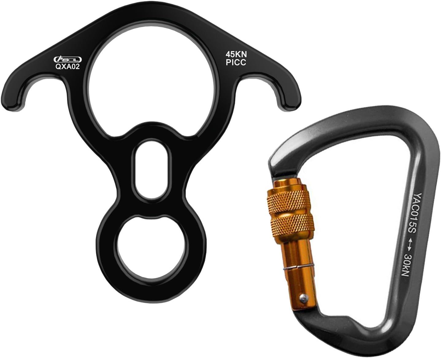 SUNKY - Aluminum Locking Carabiner, Screw Lock Climbing D Shape Spring Clip Hook Buckle Home RV Camping Fishing Hiking Traveling