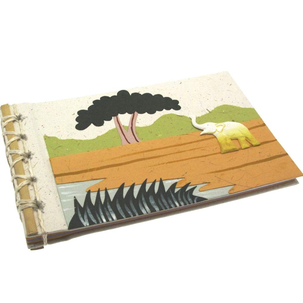 Paper High Elephant Dung Photo Album | Natural | 10 Pages | 9.06 x 5.91 Inches | Eco-Friendly & Fair Trade