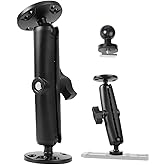 for Garmin Striker 4 / Plus 4 / Vivid 4cv Fish Finder Mount | Round &amp; T-Bolt Track Base Mount, 1" Ball Kayak Boat Track Mount for Marine GPS,B size 5.9" Long arm