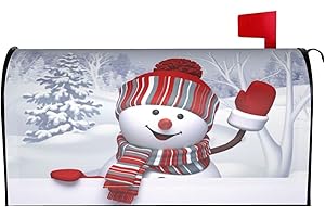 Duduho Christmas Snowman Mailbox Cover Magnetic Winter Mailbox Wraps Post Box Cover Décor 25.5x21 in