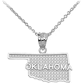 925 Sterling Silver State Pendant Necklace, 22"