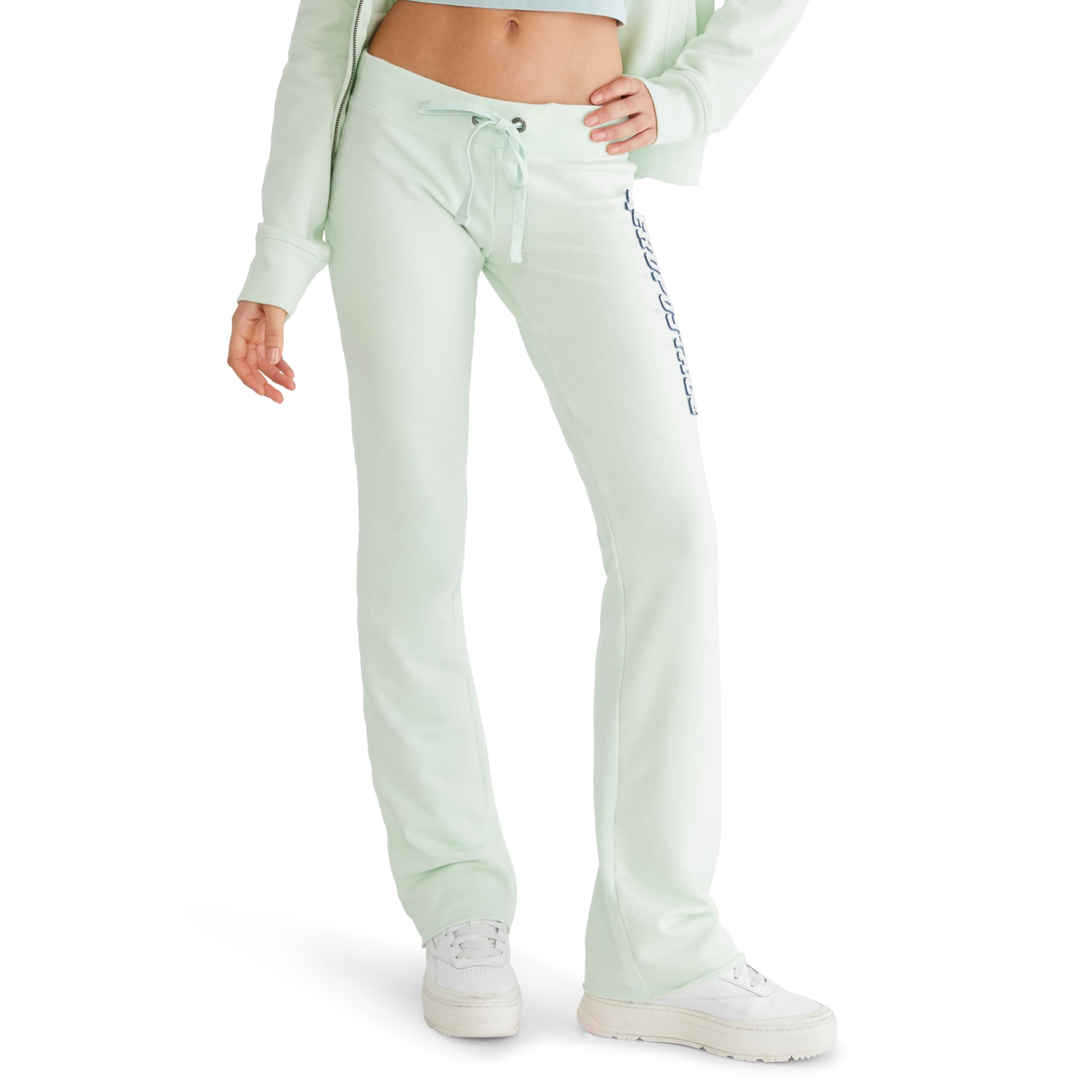 AEROPOSTALE Women’s Aero Logo Fit and Flare Sweatpants, Green