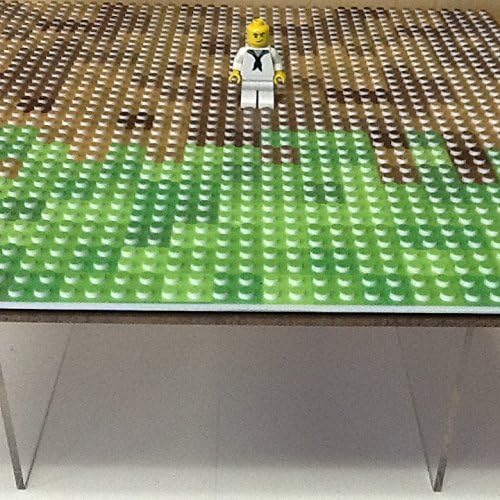 12" X 12" 8 Bit Pixel Building Slab Bricks Blocks Green Tan Brown Colors Base Plate