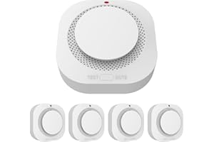 Hapippofa Smoke Detector, Battery Powered Fire Alarms for Home,10 Year Sensor Life Photoelectric Smoke Alarm with Test/Mute Button,PG-S11,5 PCS