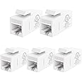 VCE Keystone RJ45 Coupler Cat6 UL Listed, Ethernet Inline Connector Female to Female 5-Pack, Keystone Jack Insert for Wall Pl
