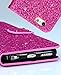 iPhone 6/6s wallet case,FLYEE Bling Crystal 3D Raindrop Pattern Sparkly PU Wallet Protective Case with Magnetic Button Closure Perfect Fit for Apple iphone 6s 4.7 inch(rose)