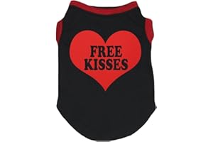 Petitebella 'Free Kisses' Heart Puppy Dog Shirt (Black/Red, XXX-Large)