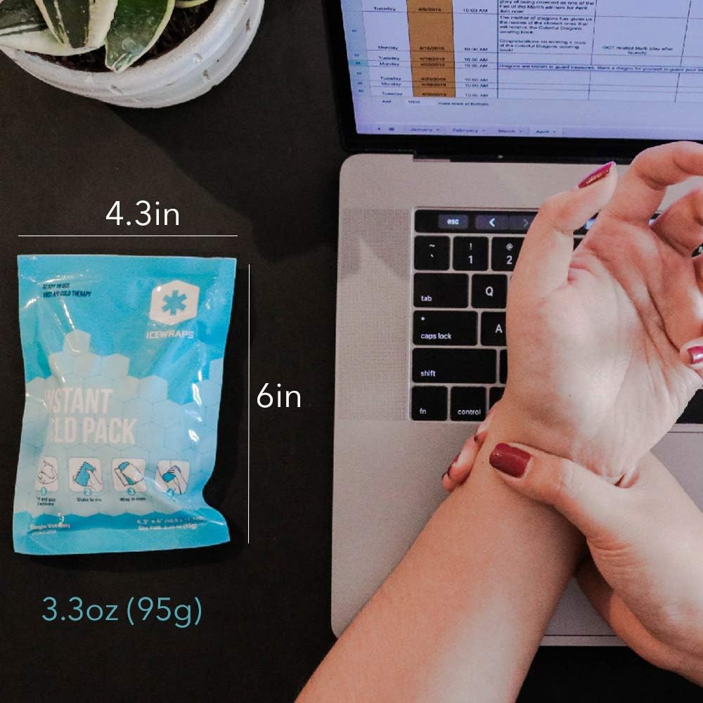 ICEWRAPS Small Instant Cold Breakable Ice Packs - 50 Count Emergency Disposable First Aid Cold Compress for Travel, Sports, Team Events, Outdoor Activities: Health & Personal Care