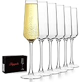Champagne Flutes 7.5oz, Champagne Glasses Set of 6,Unique Gift for Birthday, Wedding, Anniversary, Wedding Toasting Glasses for Home Bar, Parties