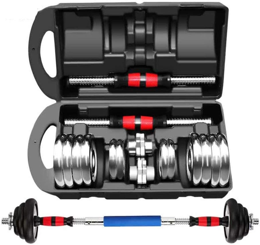 XIAOLI 2pcs Detachable Non-Slip Dumbbell Men's Fitness Equipment Home Pure Iron Plating Dumbbell Barbell Gift Box Set (Size : 15kg)