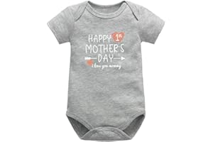 Happy 1st Mother’s Day Romper Bodysuit Newborn Infant Baby I Love You Mommy One-piece Jumpsuit Outfit Clothes