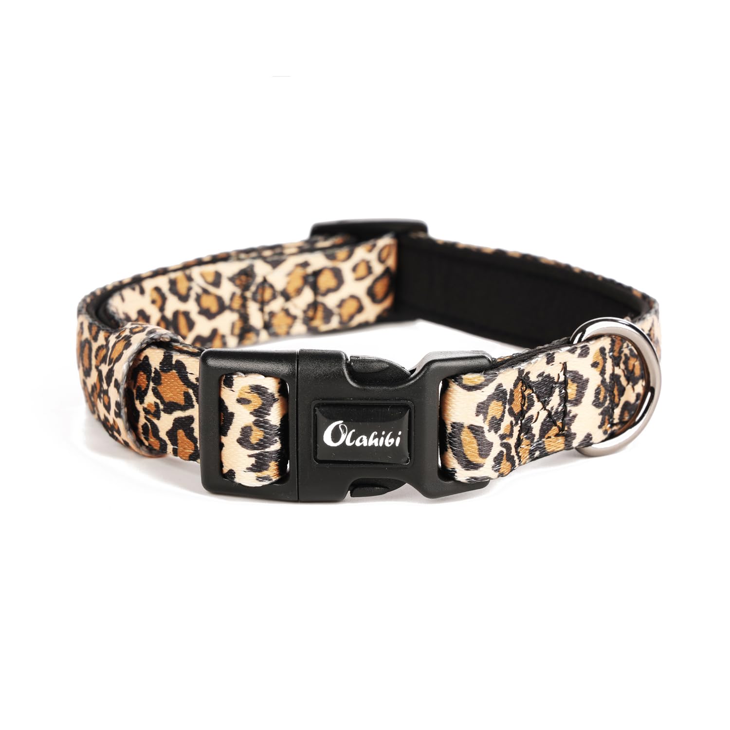 Photo 1 of Olahibi Neoprene Padded Dog Collar, Soft and Comfortable, Leopard Pattern, for Small Dogs.(Small, Brown Leopard)