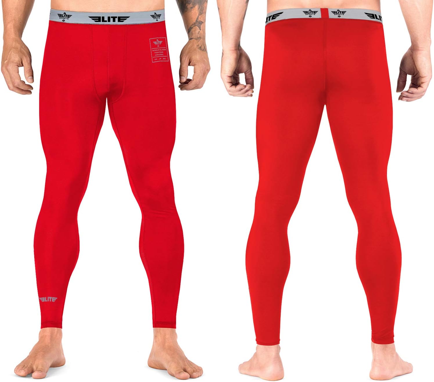 Elite Sports Men’s BJJ Spats Leggings Tights, Best Jiu Jitsu MMA no Gi spat Compression Pants for Men: Clothing