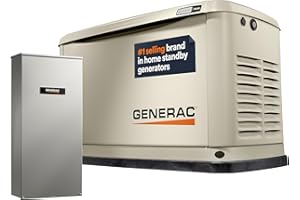 Generac Guardian 14kW Home Standby Generator with 200 Amp Transfer Switch - Automatic Whole House Backup Power for Storms, Emergencies, and Outages, WiFi Enabled, Runs on Natural Gas or Liquid Propane
