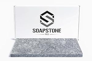Grilling Stone by Soapstone Pros - Perfect for BBQ, Grill and Oven - Natural Non-Stick - Rectangular - 16" x 8"