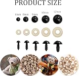 ASIRYVA Safety Eyes 100Pcs with Washers 6-12 mm for Crochet Toys view 2