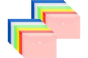 EEHZTSI 36-Pack Plastic Envelopes, Plastic Folders for Document Fit US Letter/A4 Size, Poly File Envelopes for School and Office Organization, 6 Colors