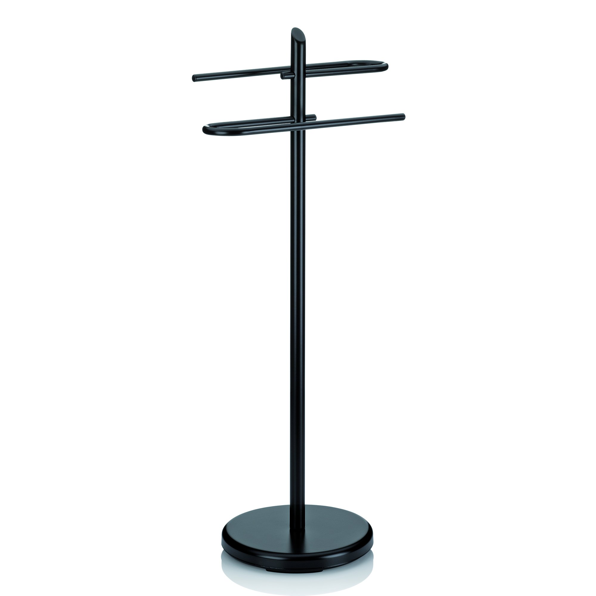 kela towel rail upright 88cm, towel rail with 2 towel rails, KEN, metal powder-coated, towel rail black