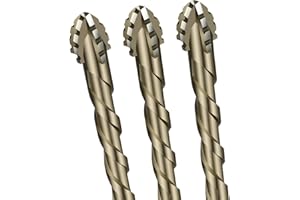3pcs Carbide Tipped Sawtooth Eccentric Drill Bits, Hex Shank for Ceramic Tile, Cast Iron, Glass, Marble, Concrete, Dry Drilli
