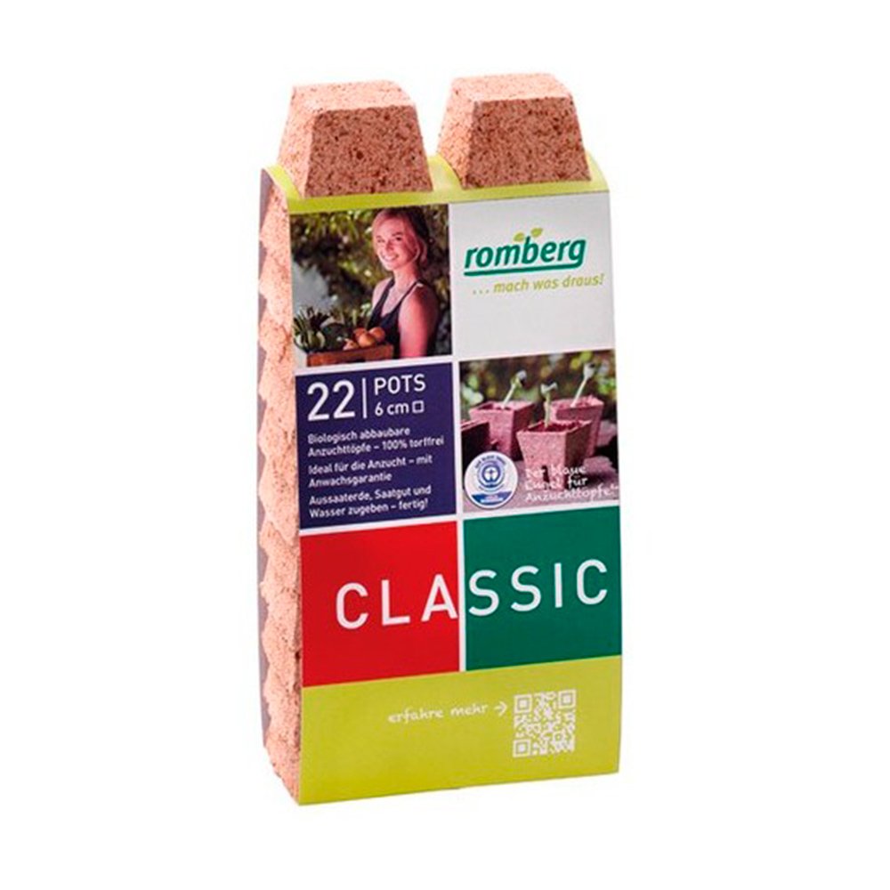 22x Macetas cuadradas de fibra de coco biodegradable Romberg Classic