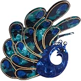 Fancy Peacock Hair Clip,Novelty Acetate Claw Clips,Small Hair Clips for Women,Funny Hair Clips,Green