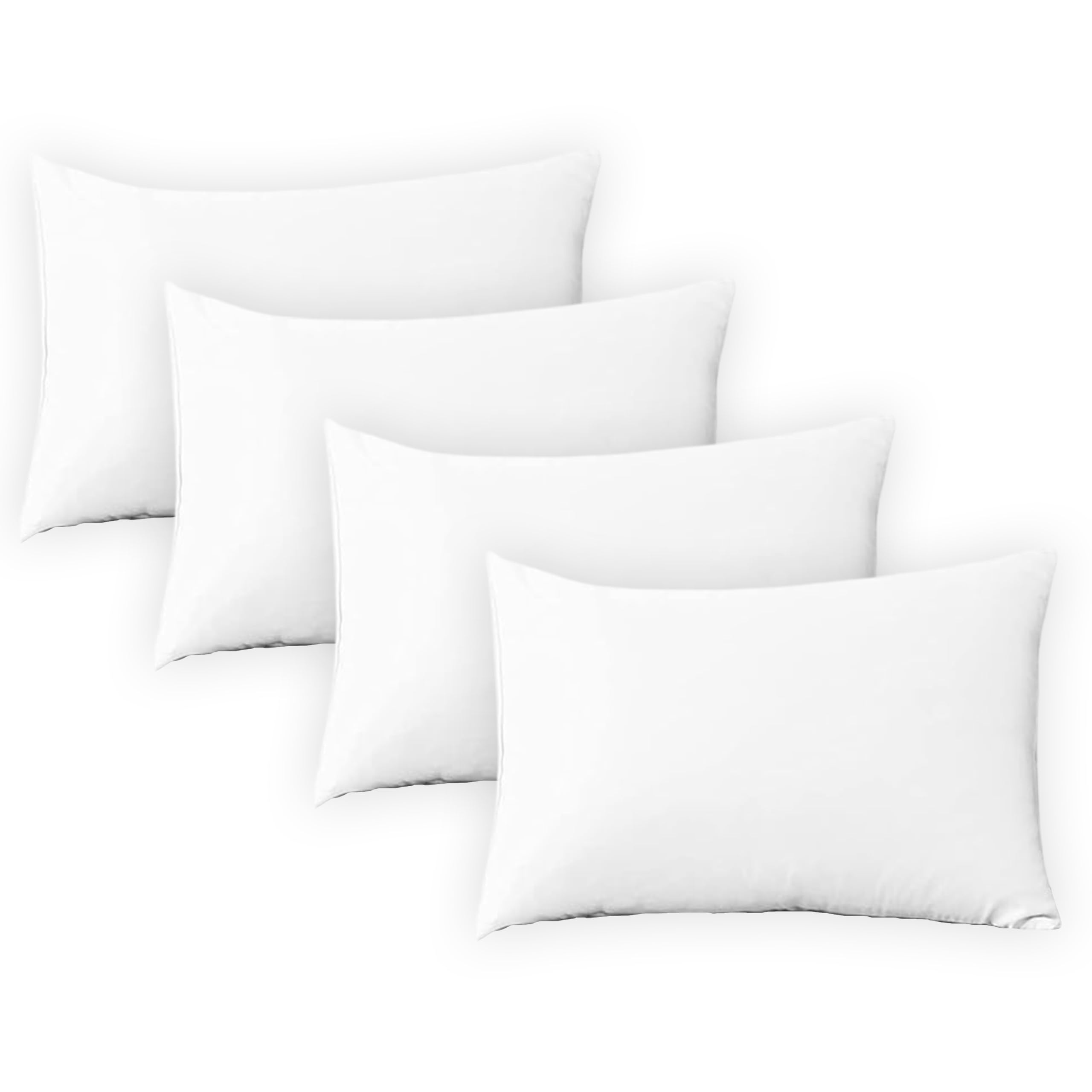 BRIT COTTON Pillow Cases 4 Pack 100% Poly Cotton Pillowcases UK Size 50X75 cm Pillow Covers Breathable Fabric Hotel Quality Housewife Pillow Cases Fade, Wrinkle and Stain Resistant (50cmX75cm, WHITE)