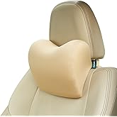 Kzeux Car Neck Pillow - Memory Foam Cervical Relief Cushion, Headrest Support for Pain, Beige