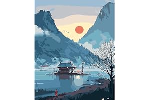 FILASLFT Landscape, Japanese Paint by Numbers for Adults Beginner, Lake, Home Wall Decor16x20 Inch