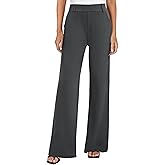 FireSwan Women's Wide Leg Dress Pants High Waisted Stretchy Work Trousers Business Casual Office Pull on Slacks with Pockets