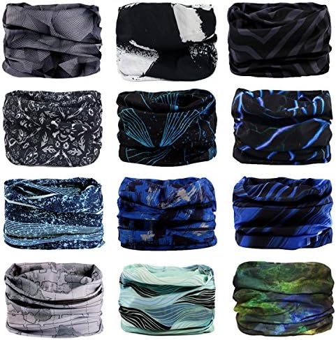Headband, 12PCS & 9PCS Headwear 12-in-1 Multifunction Stretchable Magic Scarf Head Wrap Sport Sweatband, Workout,Yoga for Sport & Casual