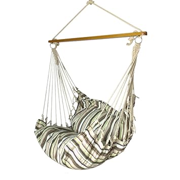 Slack Jack Cushion Fabric Swing (White, Brown and Green)