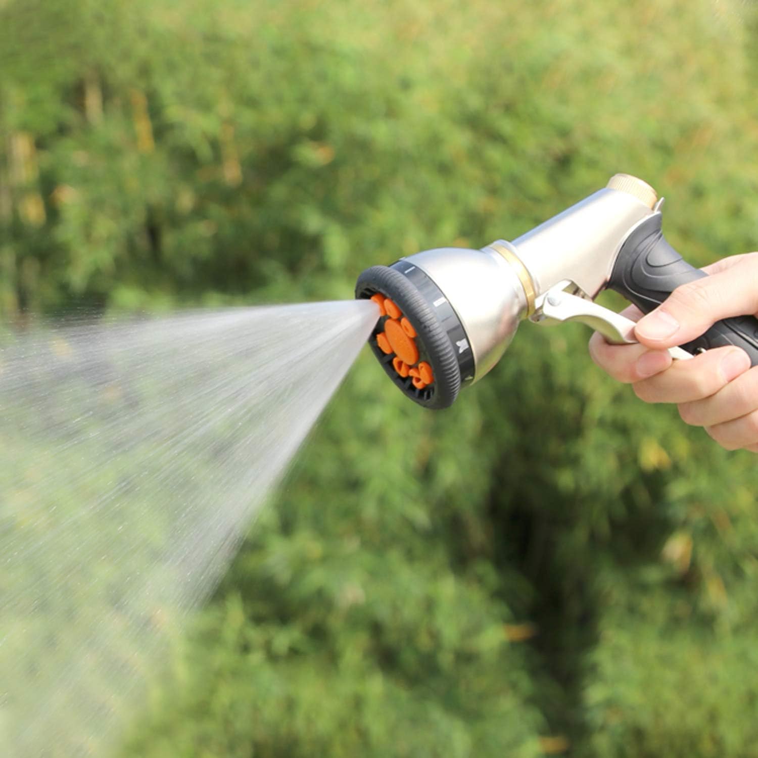 DOXILA Hose Nozzle Garden, Hose Nozzle Heavy Duty Metal Hose Spray, Nozzles with 9 Adjustable Patterns Front Trigger Hose Sprayer Water for Hand Watering Plants & Lawn, Car Washing, Patio, Dog & More : Garden & Outdoor