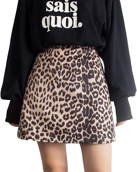 Amazon Bscoolミニスカート レディース ヒョウ柄 スカート フェミニン ファッション ショートスカート 韓国ファッション セクシー スカート 通販
