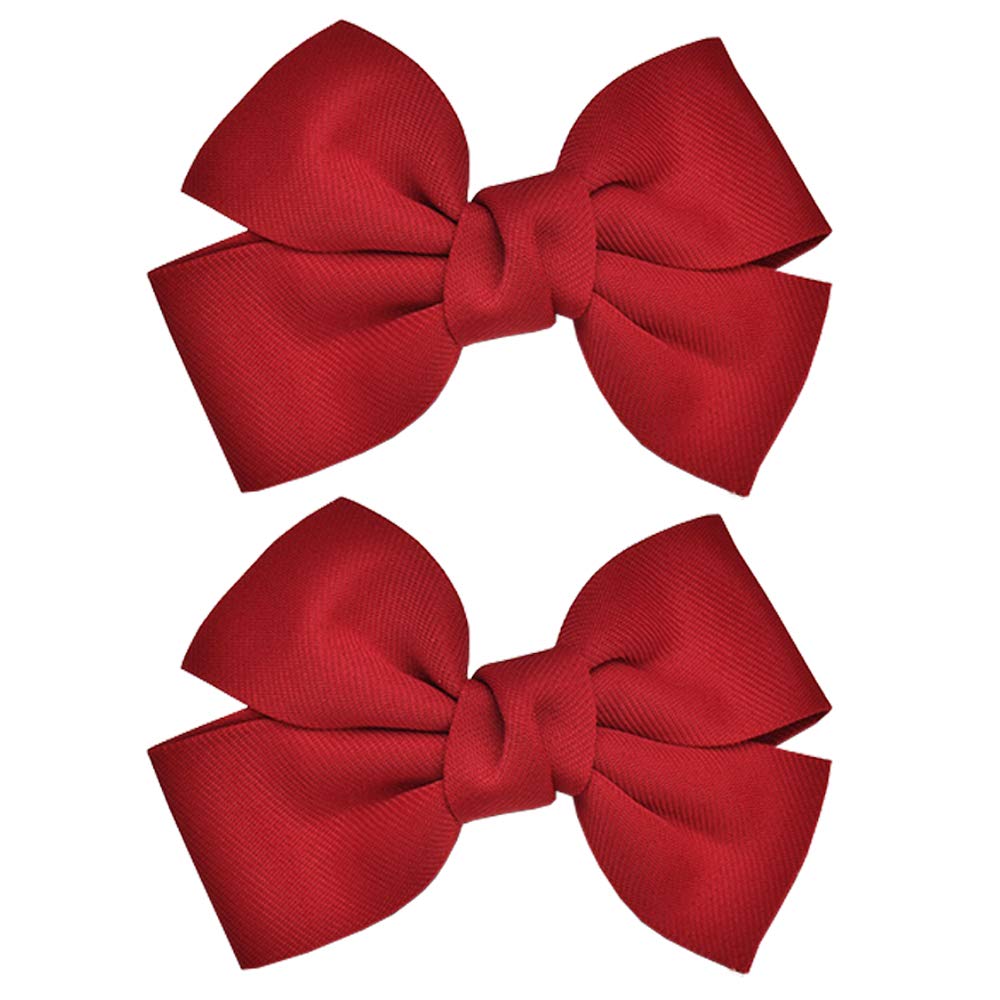 Bow Hair Clips Bowknot Barrette Headband Hairband Christmas Women Girls Kids Headdress Headwear Headpiece Party Decoration Cosplay Costume Hair Bands Cute Handmade Hair Accessories 2 Pack Burgundy