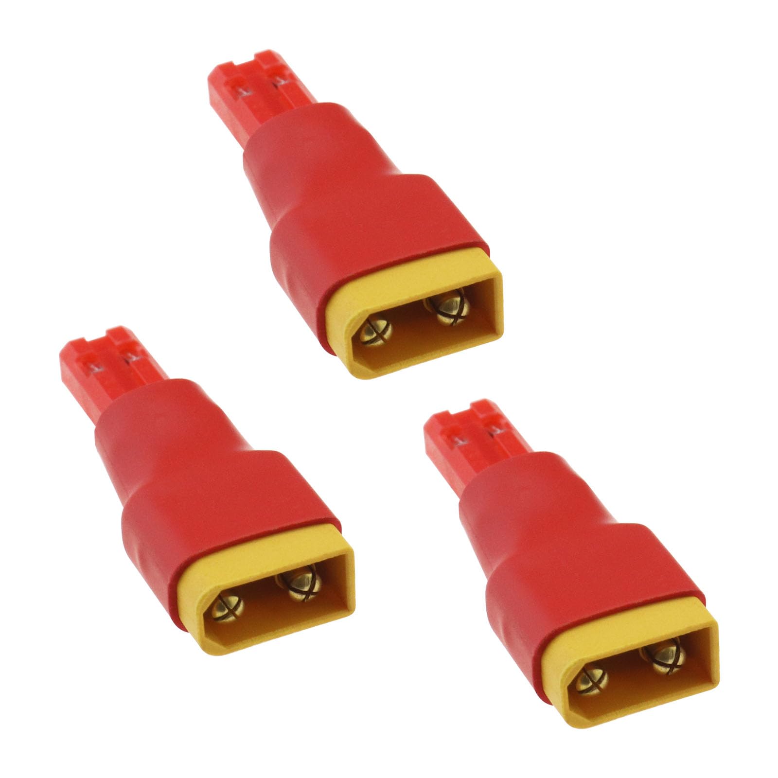 ECSiNG 3PCS XT30 / XT-30 Male to JST Adapter No Wires Connector Electronic Component for Remote-Controlled Models Radio Controller Electronics Devices 7.4V