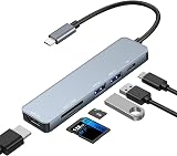 Avigers USB C Hub 6 in 1 100W PD 4K HDMI USB 3.0 SD/TF Card Reader
