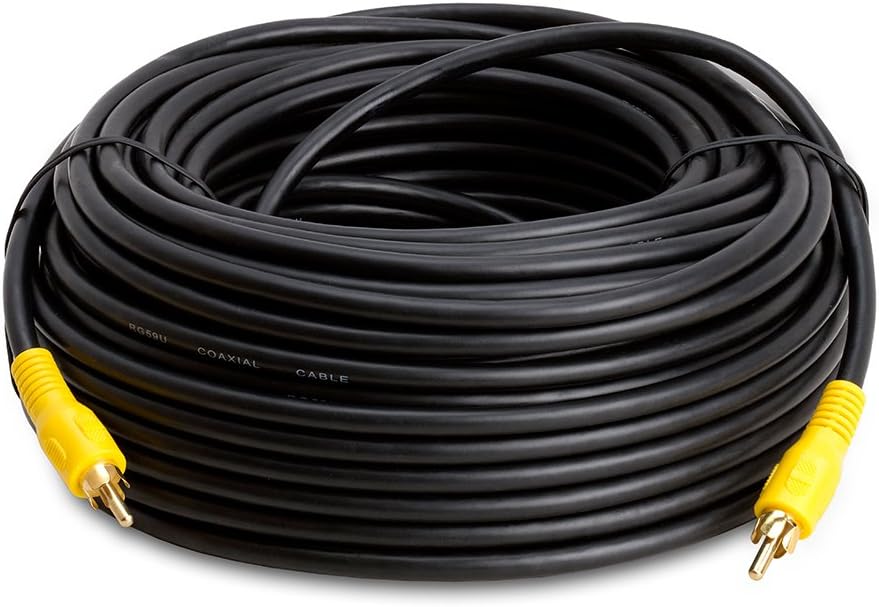 Cmple - 3FT RCA Subwoofer Cable (1 RCA Male to 1 RCA Male Composite Audio/Video Cord) S/PDIF Coaxial Cable, Digital AUD: Home Audio & Theater