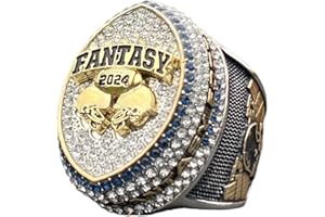 Legacy Rings 2024 Massive Fantasy Football Championship Trophy Ring | Gold Silver Tone Plated Award for Fantasy Football League Winner