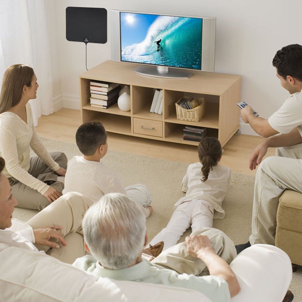 TV Antenna, NewPlus Indoor Amplified HDTV Antenna 50 Mile Range with Detachable Amplifier Signal Booster, USB PowerSupply and 16.5FT High Performance Coax Cable- Upgraded 2017 Version Better Reception