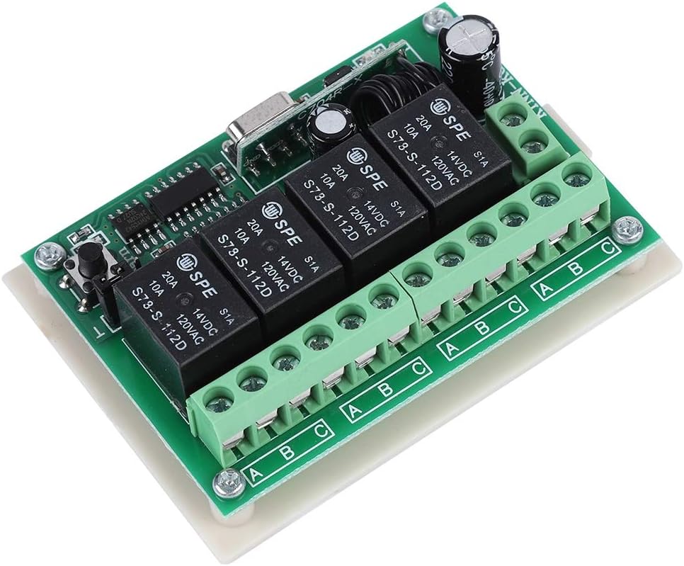 Portable Wireless Remote, DC12V Multi-function 4-way Relay Remote Control, Universal Wireless Relay Module Receiver - Image 5
