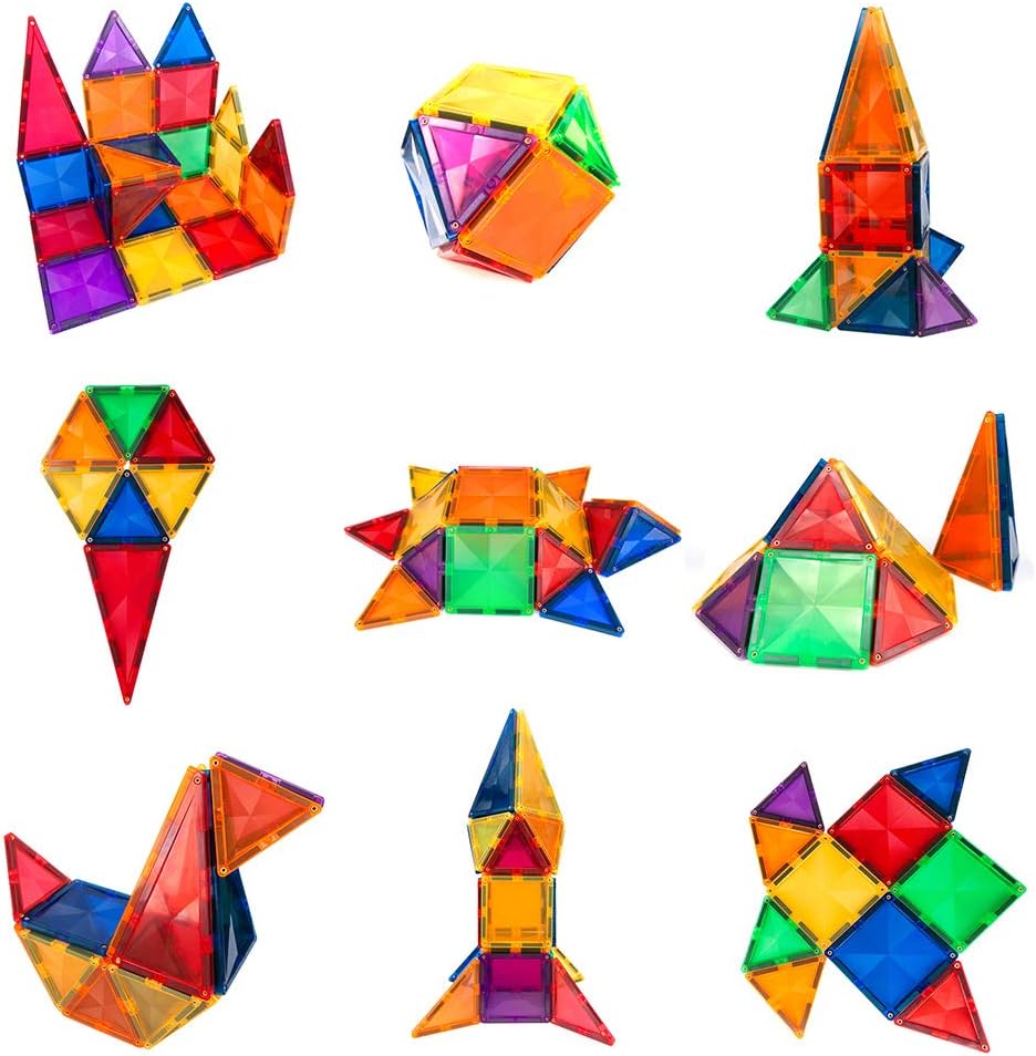 Hobaby Magnetic Blocks Building Set 3D Magnet Bulding Tiles Construction Playboards-Creativity Beyond Imagination,Inspirational,Recreational,Educational, for Toddlers Boys and Girls (32pcs): Toys & Games