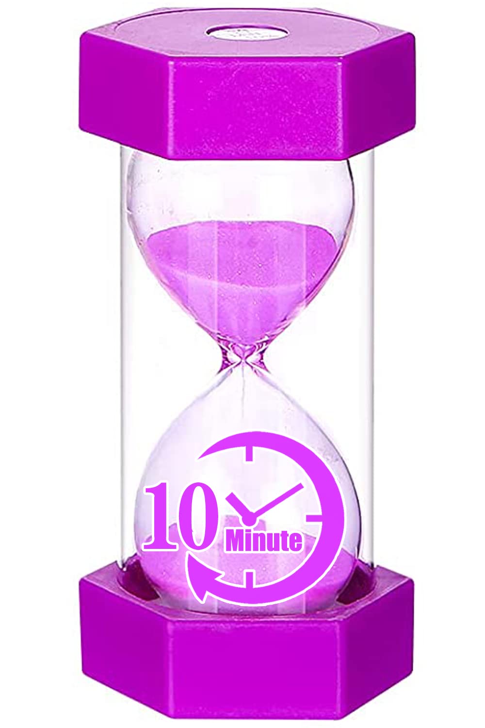 Hourglass Timener, Sand Timer, Kunststoff Timener, für Kinderspiel Game Classroom Family Office Küche verwenden(10 Minuten, Purple)