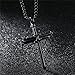 HIJONES Men's Stainless Steel Nail Cross Charm Pendant Necklace Chain 22 Inches, Polished Black