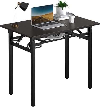 Amazon 折りたたみデスク 机 パソコンデスク Pcデスク 組み立て不要 80 50 75cm 在宅勤務 学習デスク ダイニングテーブル コンパクト収納 アウトドア使用可能 二重補強 安定 ブラウン Black パソコンデスク 文房具 オフィス用品