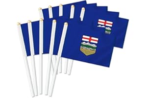 10 PCS Canada-Alberta Handheld Small Flag, Canadian-Albertan Hand held Mini Decor Decoration Banner
