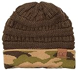 H-6020a-8033 Solid Ribbed Beanie - Camo Olive