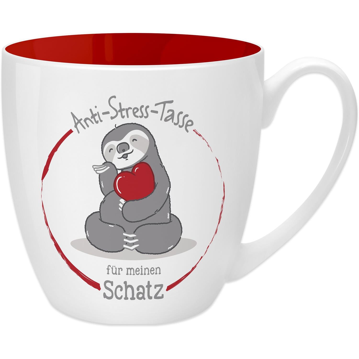 GRUSS & CO 45520 Anti-Stress Cup for Treasure, 45 cl, Gift, New Bone China, Red, 9.5 cm, 1 Piece (Pack of 1) โ image 1