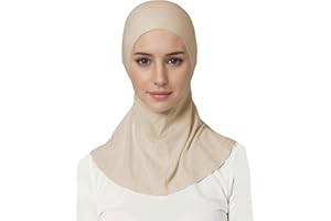 Lina & Lily Jersey Tie Back Hijab Underscarf with Neck Cover Full Coverage for Muslim Women