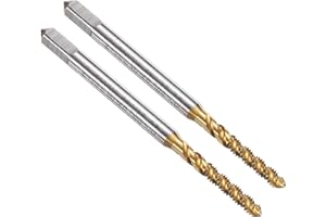 uxcell 2pcs Spiral Flute Thread Taps 2-56 UNC 2B Machine Threading Tap Bit, Titanium Coated Screw Tapping Repair Tool, M2 Hig