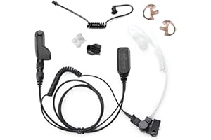 EARPHONE CONNECTION Radio Earpiece for Motorola APX Series, EP1334QR-PTT Quick Release Hawk Lapel Mic, Police Surveillance Headset, Includes Exclusive Accessory Pack